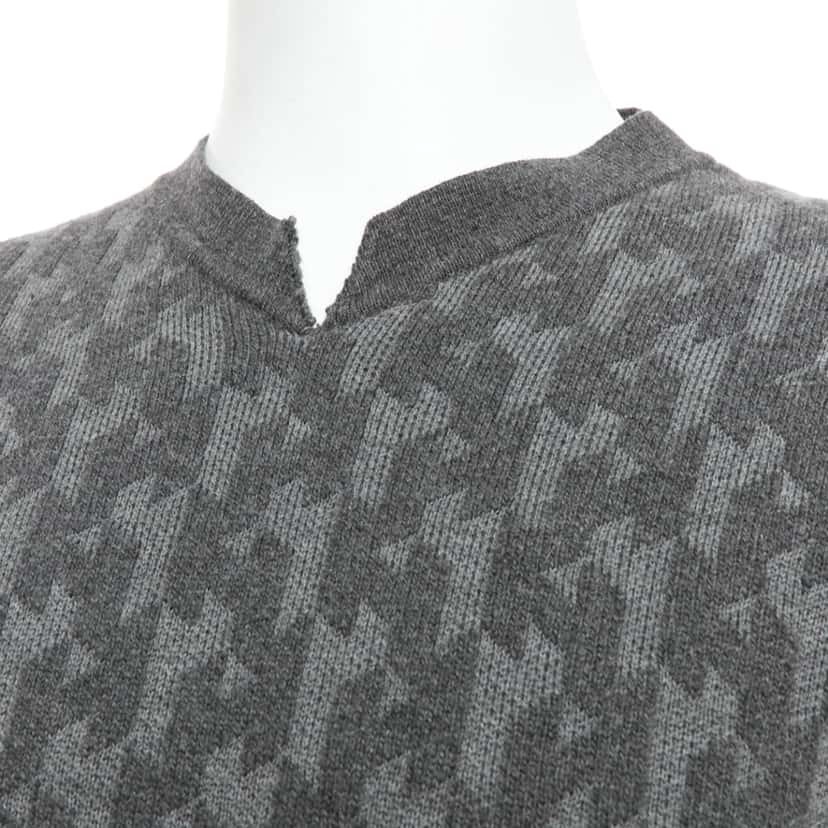 Hermès Monogram Intarsia Sweater Grey Wool Good condition - Back View