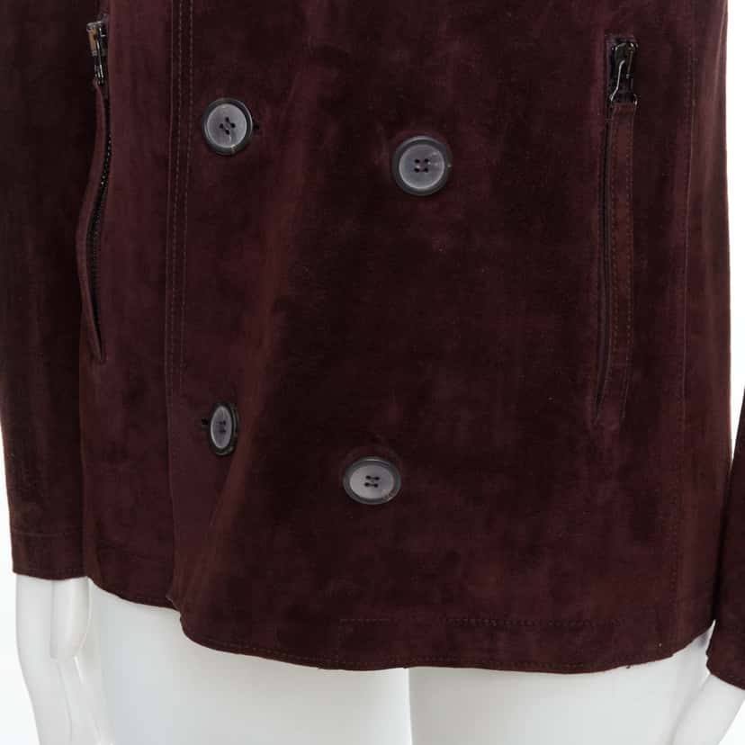 Lanvin Brown Suede Double Jacket Brown Leather Good condition - Back View