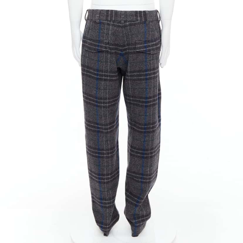 Yohji Yamamoto Checkered Wide Pants Grey Wool Never worn - Box View