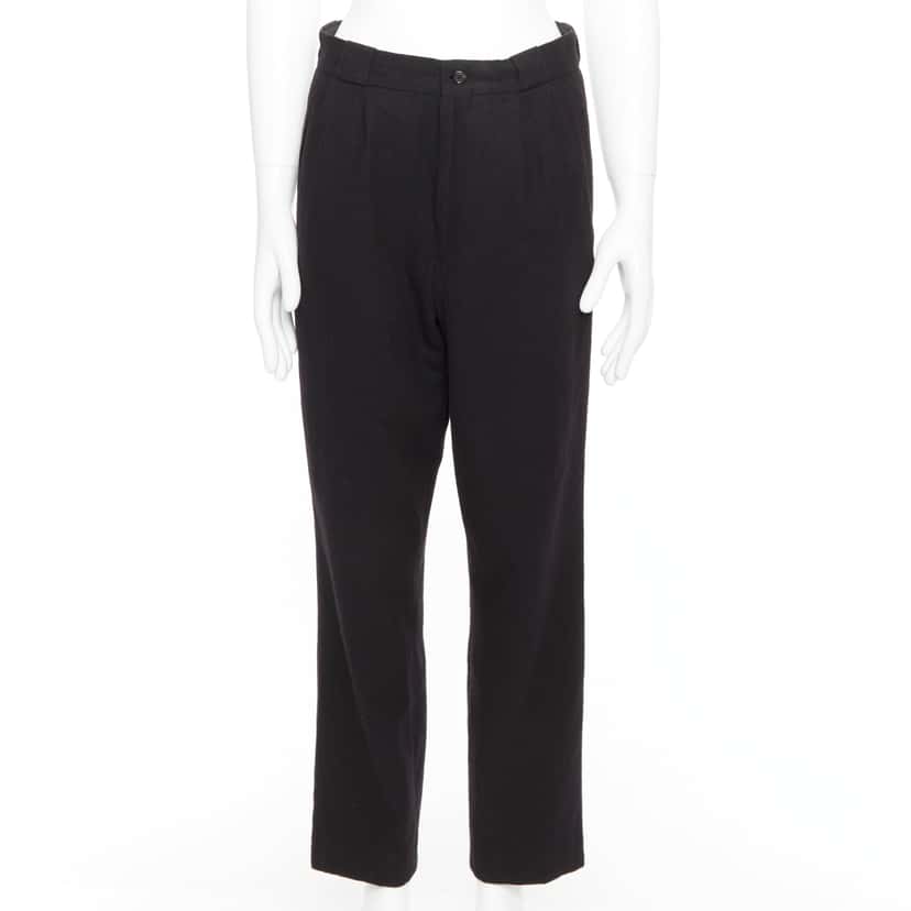 Yohji Yamamoto Pleated Wool Pants Black Wool Never worn - Front View