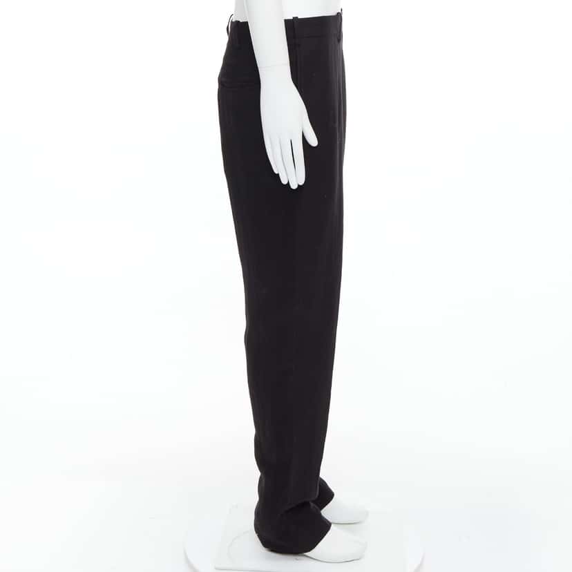 Yohji Yamamoto Tapered Wide Pants Black Linen Good condition - Model View