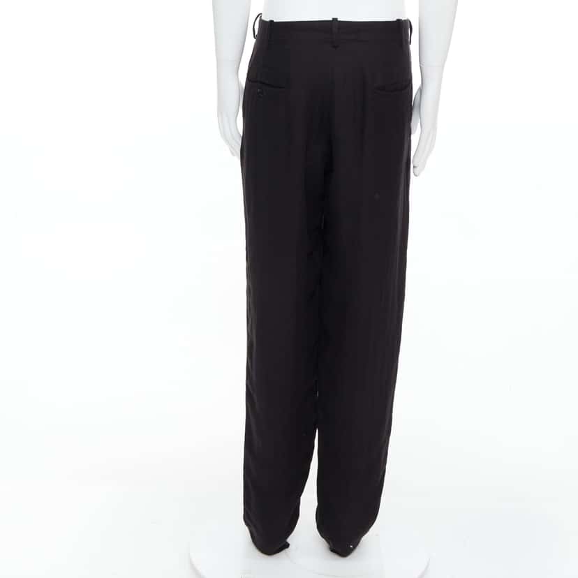 Yohji Yamamoto Tapered Wide Pants Black Linen Good condition - Box View