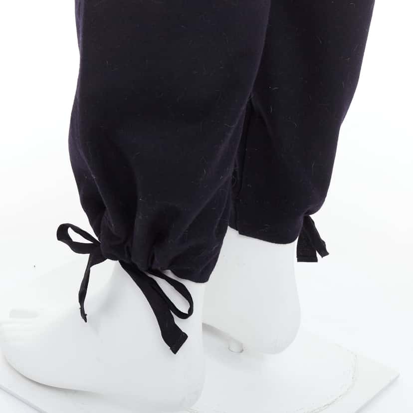 Yohji Yamamoto Drawstring Wide Pants Black Wool Very good condition - Back View