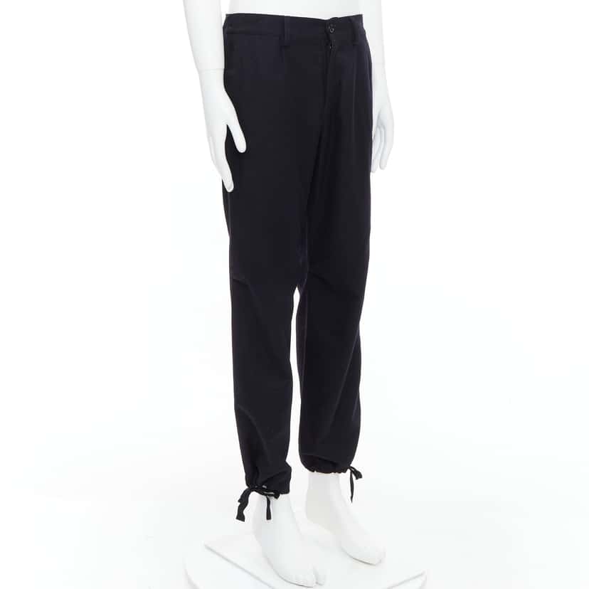 Yohji Yamamoto Drawstring Wide Pants Black Wool Very good condition - Inside View