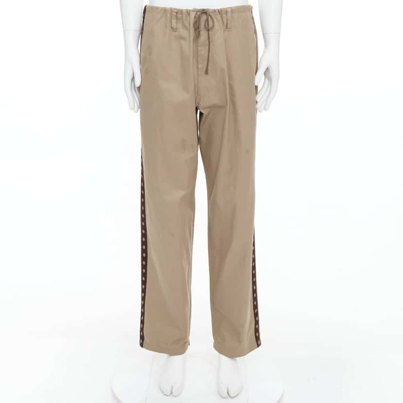 Yohji Yamamoto Ethnic Trim Pants Beige Cotton Fair condition - Inside View