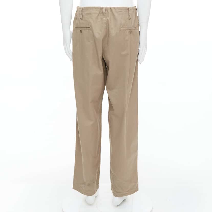 Yohji Yamamoto Ethnic Trim Pants Beige Cotton Fair condition - Box View