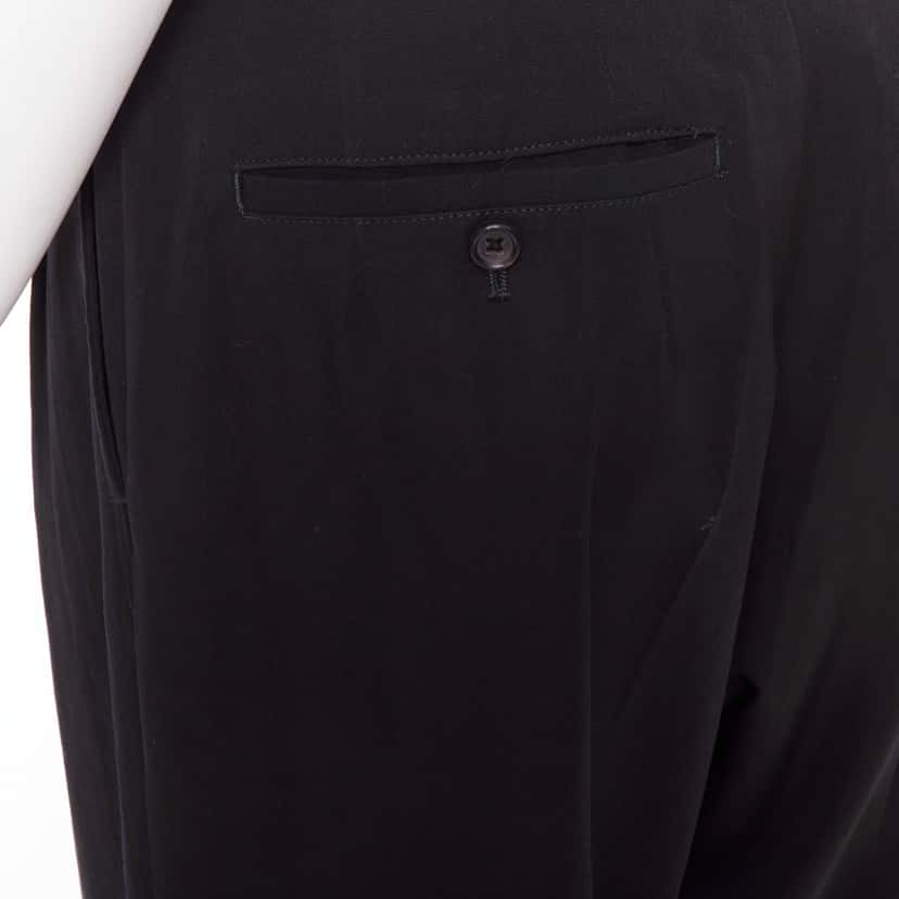 Yohji Yamamoto Pleated Wool Pants Navy Wool Fair condition - Back View