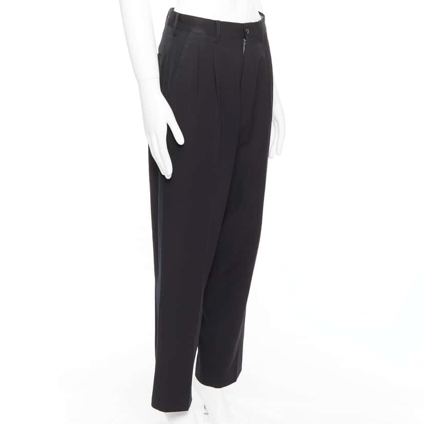 Yohji Yamamoto Pleated Wool Pants Navy Wool Fair condition - Inside View