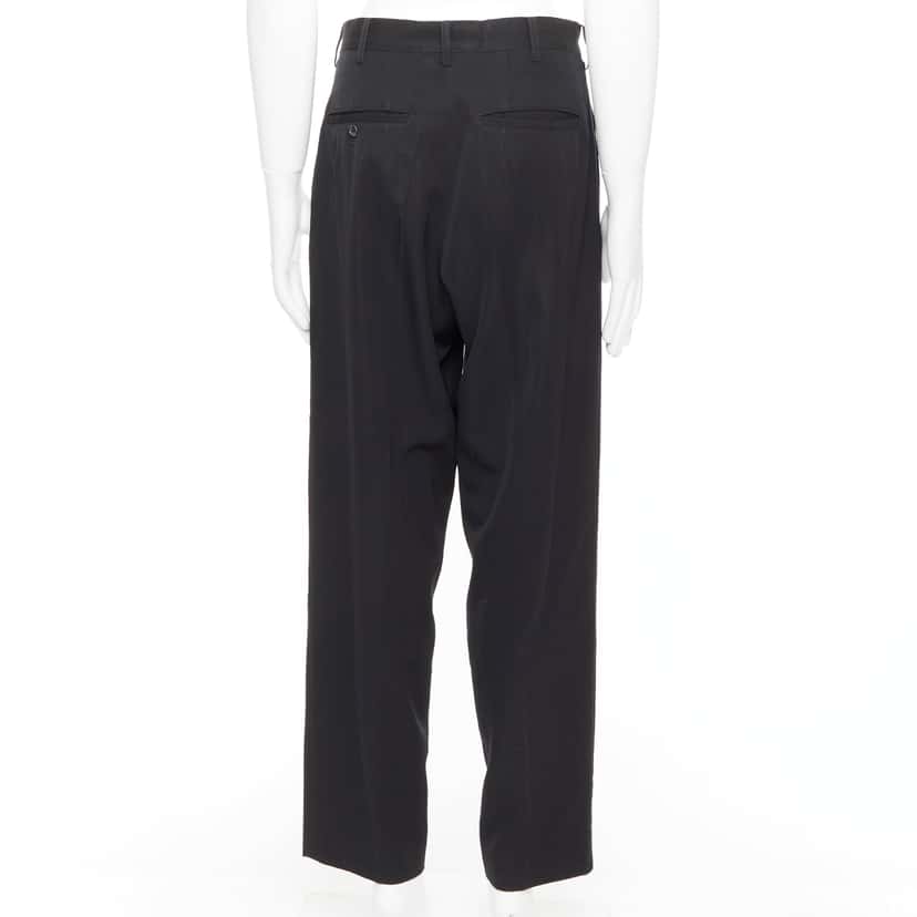 Yohji Yamamoto Pleated Wool Pants Navy Wool Fair condition - Box View