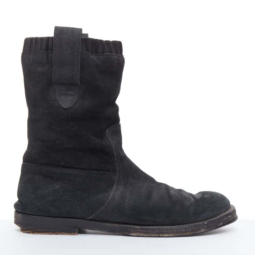 Balenciaga Scaled Buckle Platform Boots Black Leather Fair condition - Front View