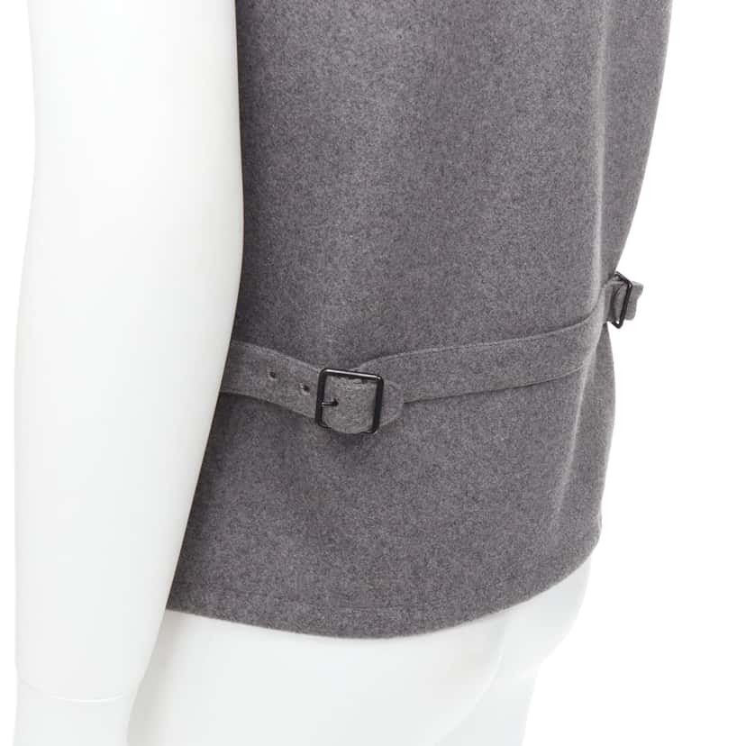 Lemaire Tape Bonded Vest Grey Wool Very good condition - Back View