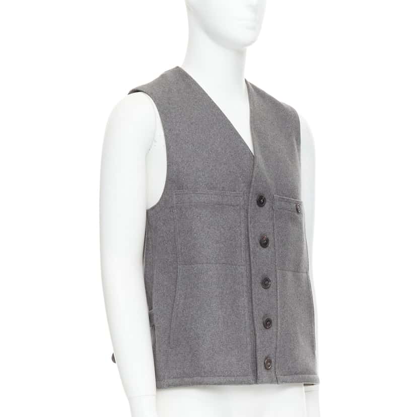 Lemaire Tape Bonded Vest Grey Wool Very good condition - Inside View