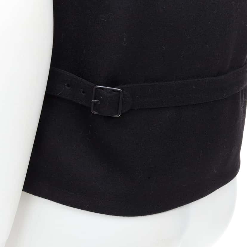 Lemaire Cotton Waistcoat Vest Black Wool Very good condition - Back View