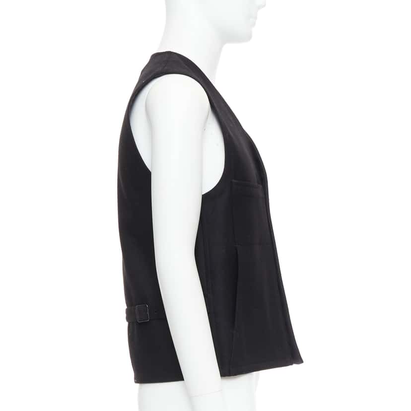 Lemaire Cotton Waistcoat Vest Black Wool Very good condition - Model View
