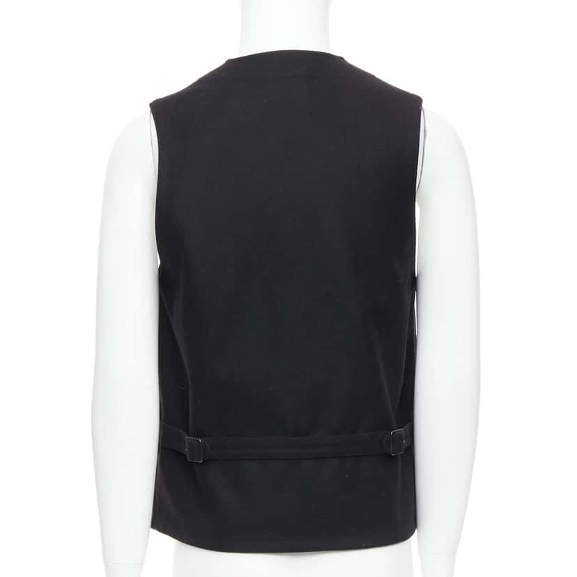 Lemaire Cotton Waistcoat Vest Black Wool Very good condition - Box View