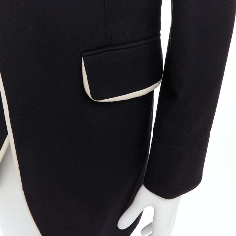 Ann Demeulemeester Black Wool Shawl Coat Black Wool Very good condition - Back View