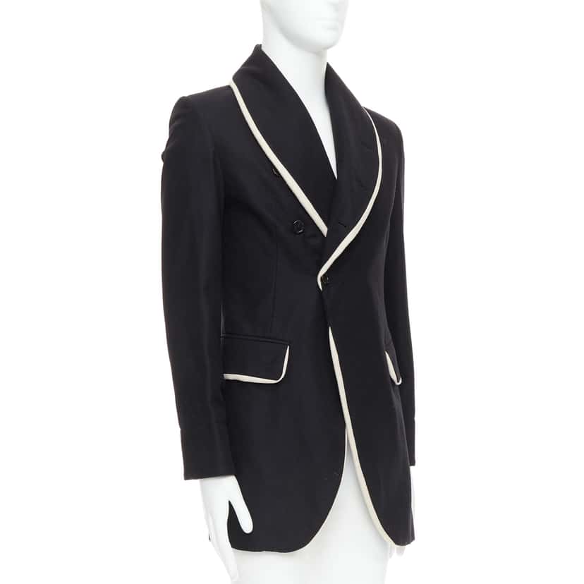 Ann Demeulemeester Black Wool Shawl Coat Black Wool Very good condition - Inside View