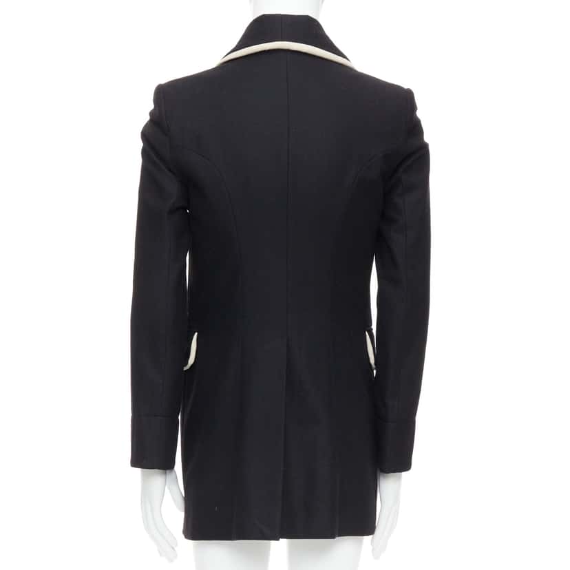 Ann Demeulemeester Black Wool Shawl Coat Black Wool Very good condition - Box View