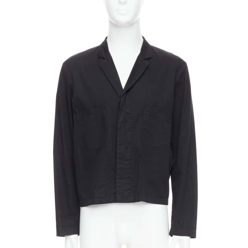 Raf Simons Black Ruched Blazer Black Cotton Fair condition - Front View