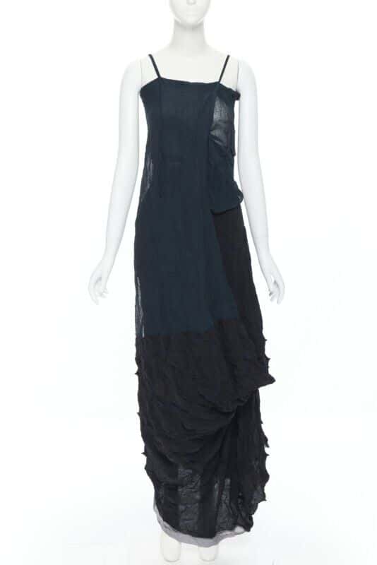 Yohji Yamamoto Shibori Dyed Dress Green Cotton Never worn, with tag - Front View