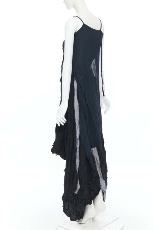 Yohji Yamamoto Shibori Dyed Dress Green Cotton Never worn, with tag - Inside View