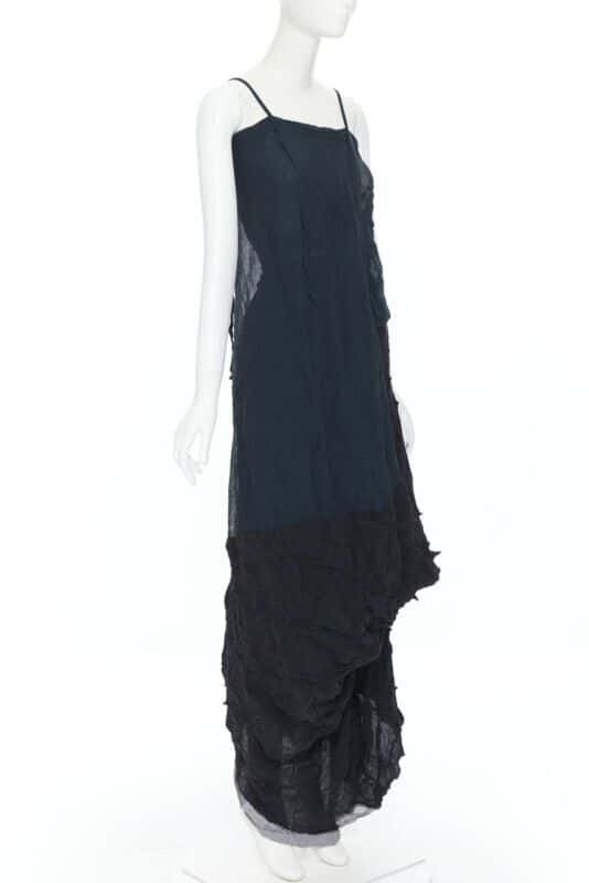 Yohji Yamamoto Shibori Dyed Dress Green Cotton Never worn, with tag - Model View