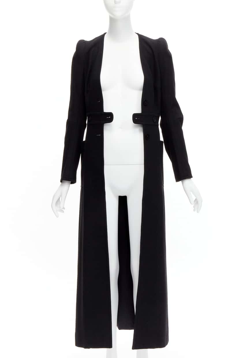 Maison Martin Margiela Black Wool Cigarette Coat Black Polyester Very good condition - Inside View