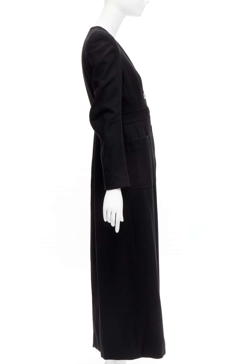 Maison Martin Margiela Black Wool Cigarette Coat Black Polyester Very good condition - Box View