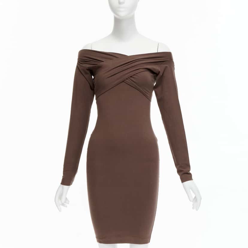 Romeo Gigli Criss Cross Dress Brown Cotton Very good condition - Front View