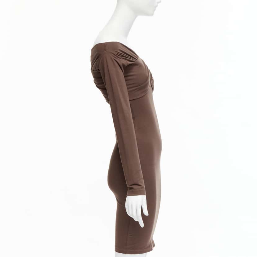 Romeo Gigli Criss Cross Dress Brown Cotton Very good condition - Model View