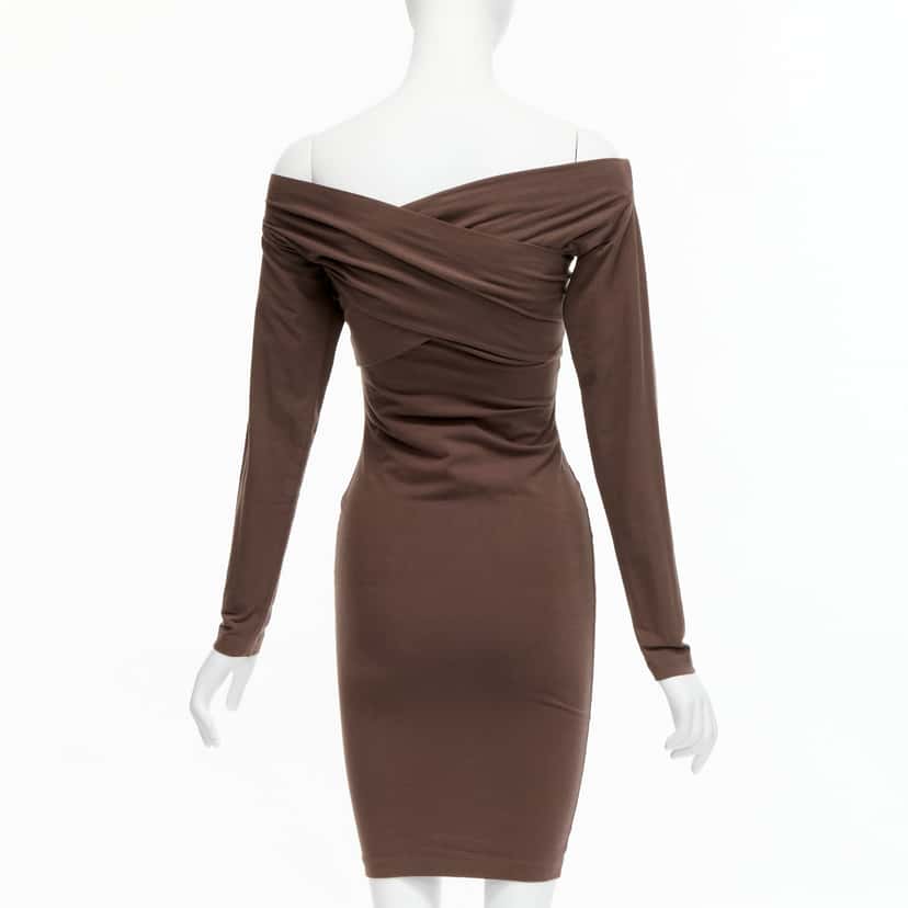 Romeo Gigli Criss Cross Dress Brown Cotton Very good condition - Box View