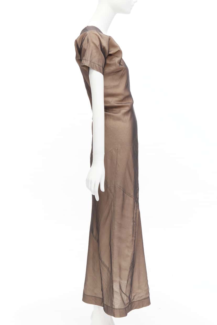 Comme Des Garcons Sheer Overlay Dress Beige Cotton Fair condition - Model View