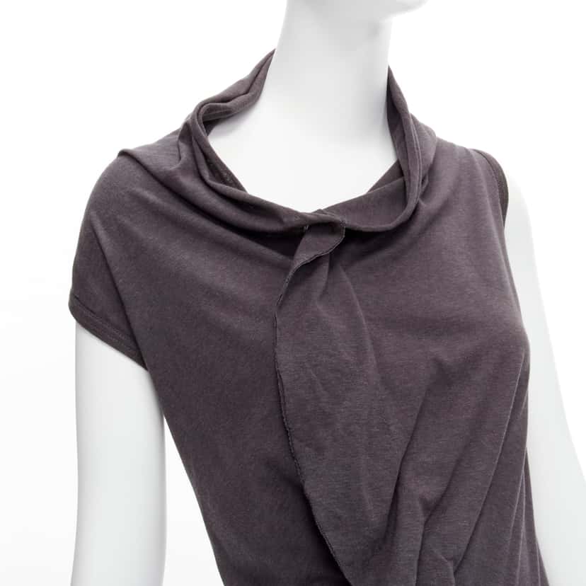 Comme Des Garcons Cowl Flutter Dress Grey Polyester Very good condition - Back View