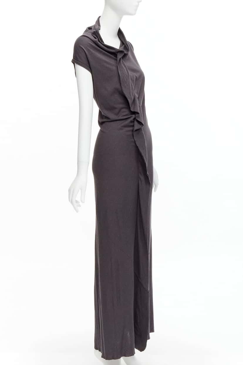 Comme Des Garcons Cowl Flutter Dress Grey Polyester Very good condition - Inside View