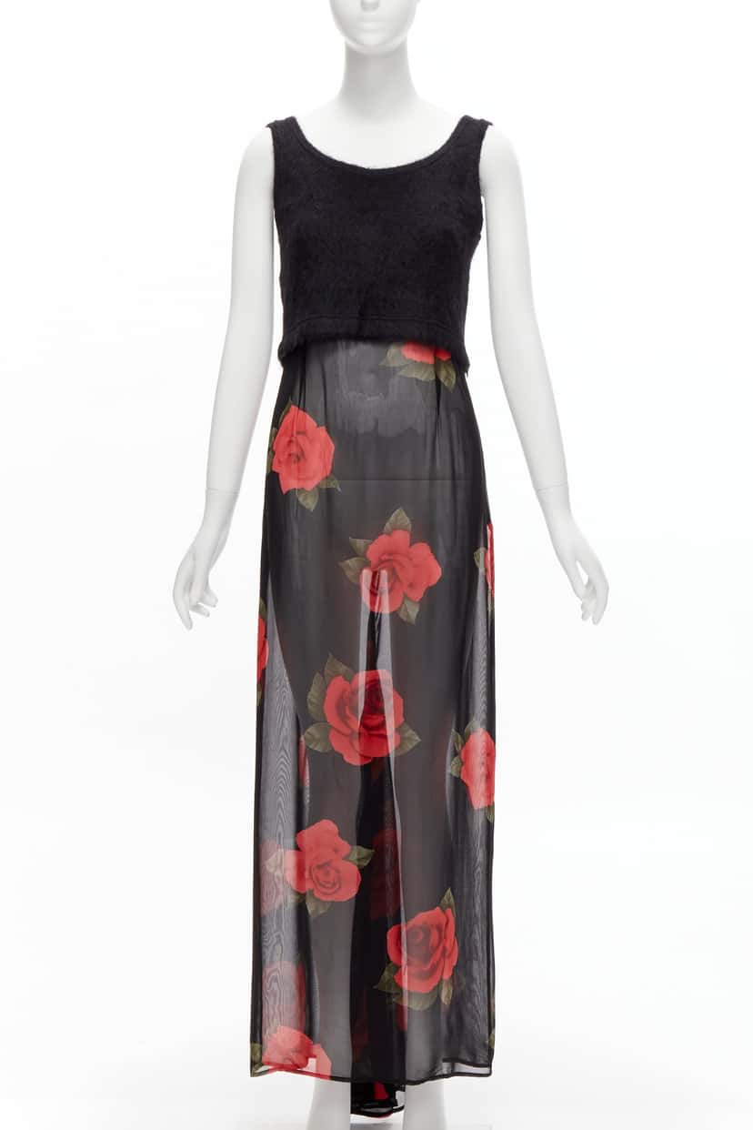 Dolce & Gabbana Rose Sweater Set Black Viscose Very good condition - Front View