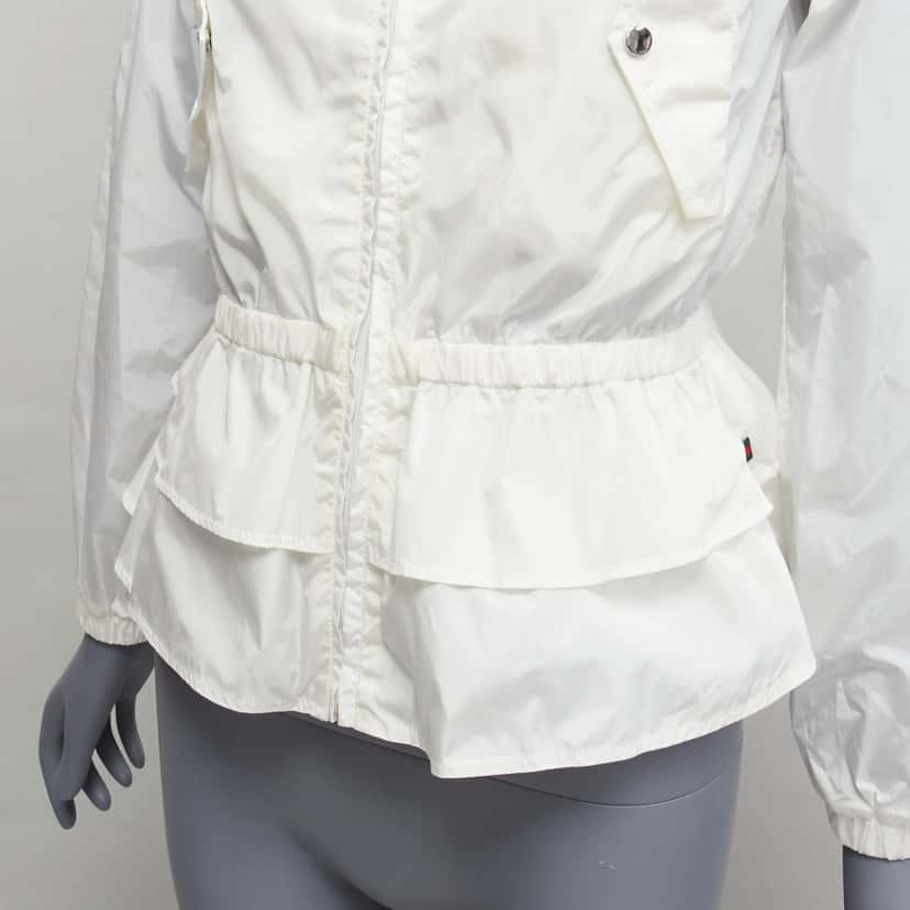 Gucci Ivory Peplum Hooded Jacket Ecru Polyamide Never worn, with tag - Back View