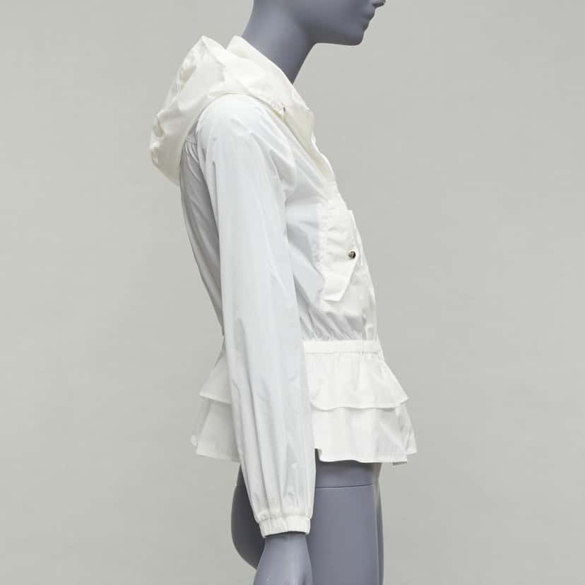 Gucci Ivory Peplum Hooded Jacket Ecru Polyamide Never worn, with tag - Box View