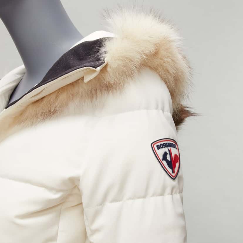 Rossignol Ivory Fur Hooded Puffer Ecru Polyamide Good condition - Back View