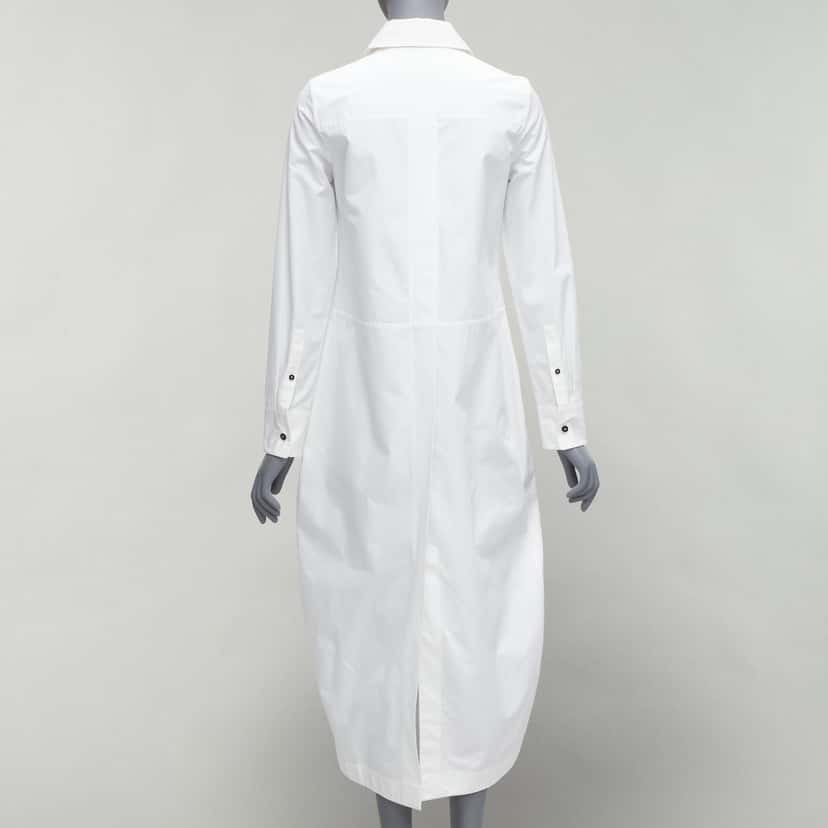 Jil Sander Minimal Shirt Dress White Cotton Very good condition - Model View