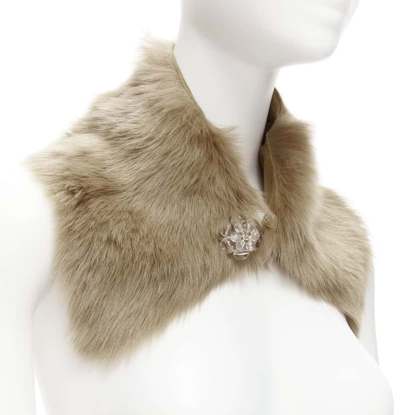 Simone Rocha Fur Bead Collar Brown Fur Never worn, with tag - Front View