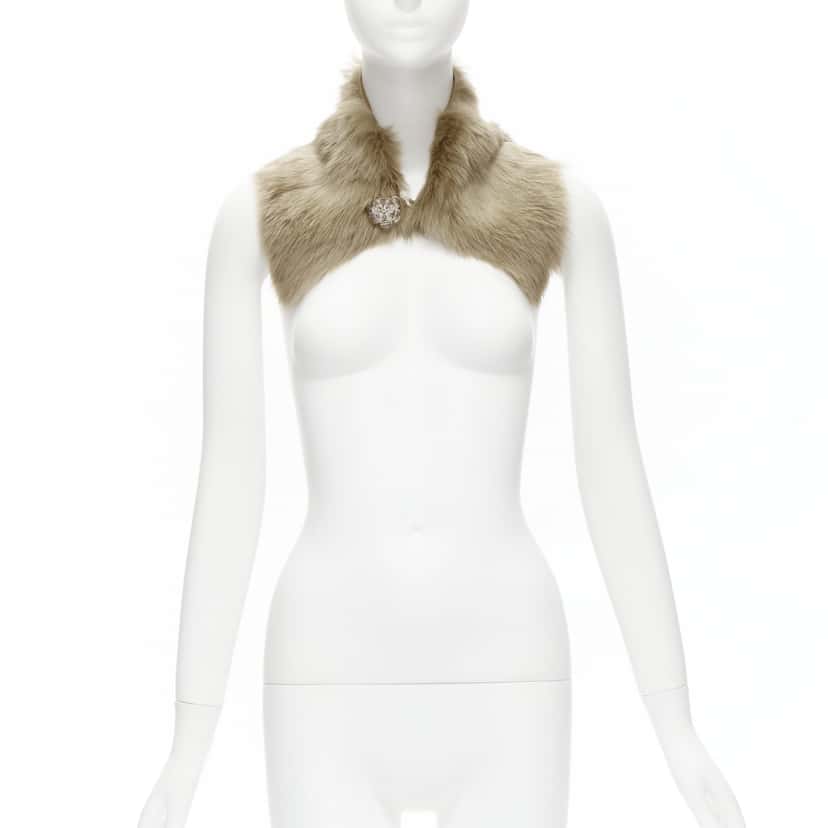 Simone Rocha Fur Bead Collar Brown Fur Never worn, with tag - Back View