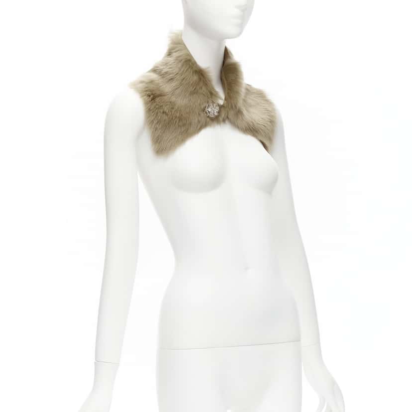 Simone Rocha Fur Bead Collar Brown Fur Never worn, with tag - Inside View