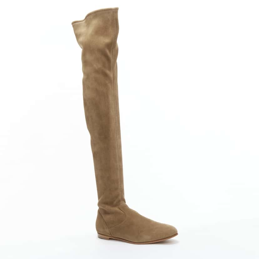 Gianvito Rossi Camoscio Brown Leather Good condition - Back View