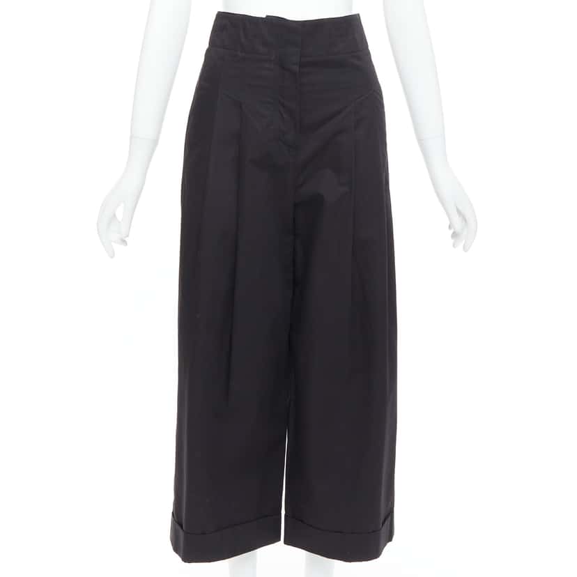 Celine High Waist Pants Black Cotton Very good condition - Front View