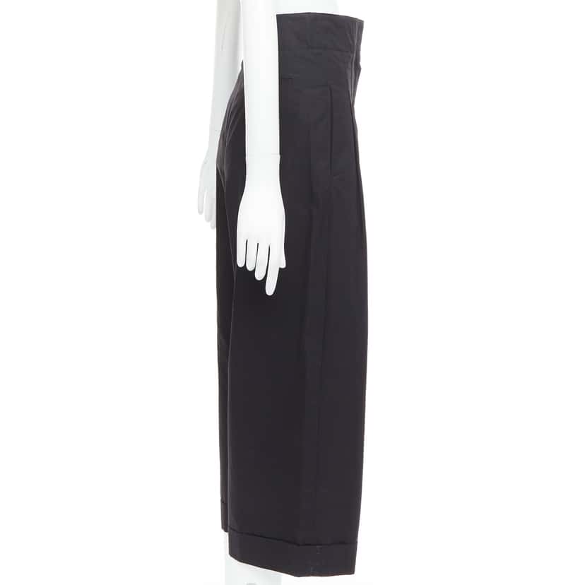 Celine High Waist Pants Black Cotton Very good condition - Model View