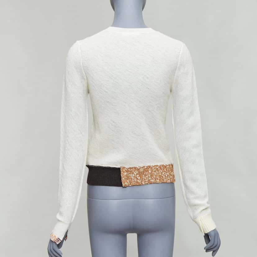 Celine Colorblock Hem Sweater Ecru Wool Never worn - Box View