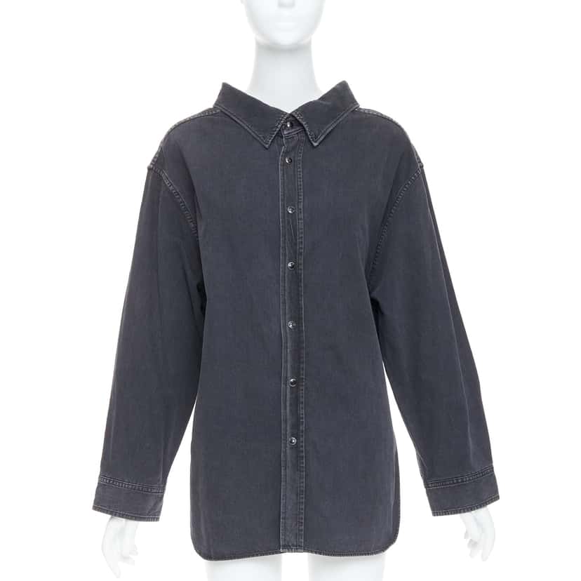 Balenciaga Denim Swing Shirt Black Cotton Never worn - Inside View