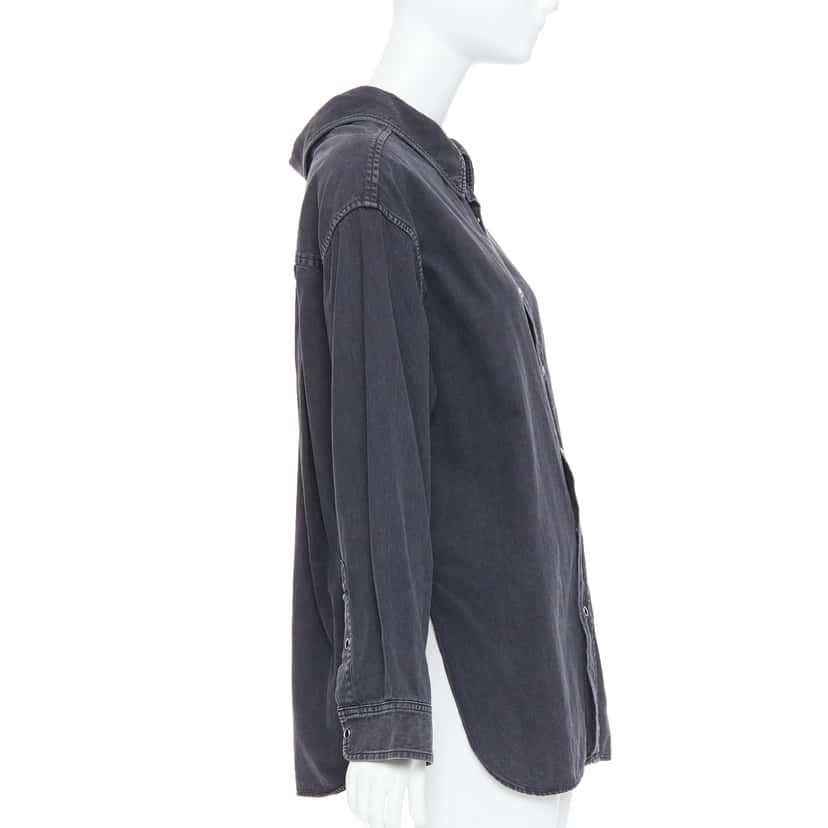 Balenciaga Denim Swing Shirt Black Cotton Never worn - Model View