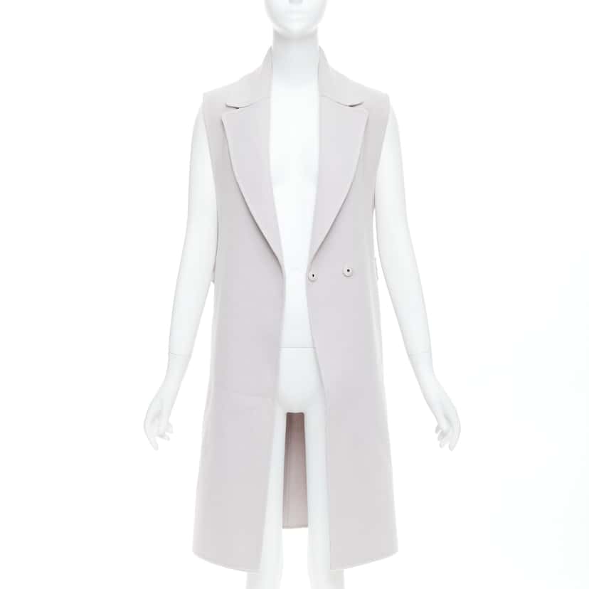 Jil Sander Grey Vest Coat Grey Wool Very good condition - Front View