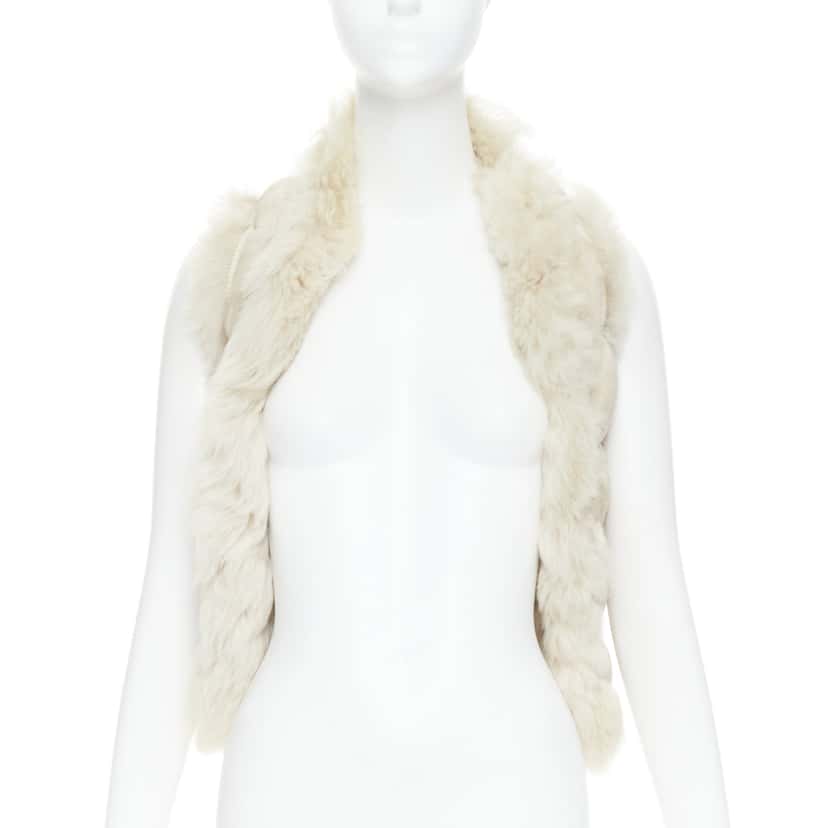 Joseph Beige Fur Bolero Vest Beige Leather Fair condition - Inside View